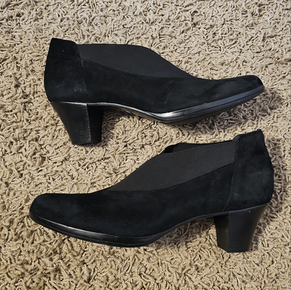 Munro Francee Booties Black Suede Boot Heels Sz 8 - Picture 6 of 10
